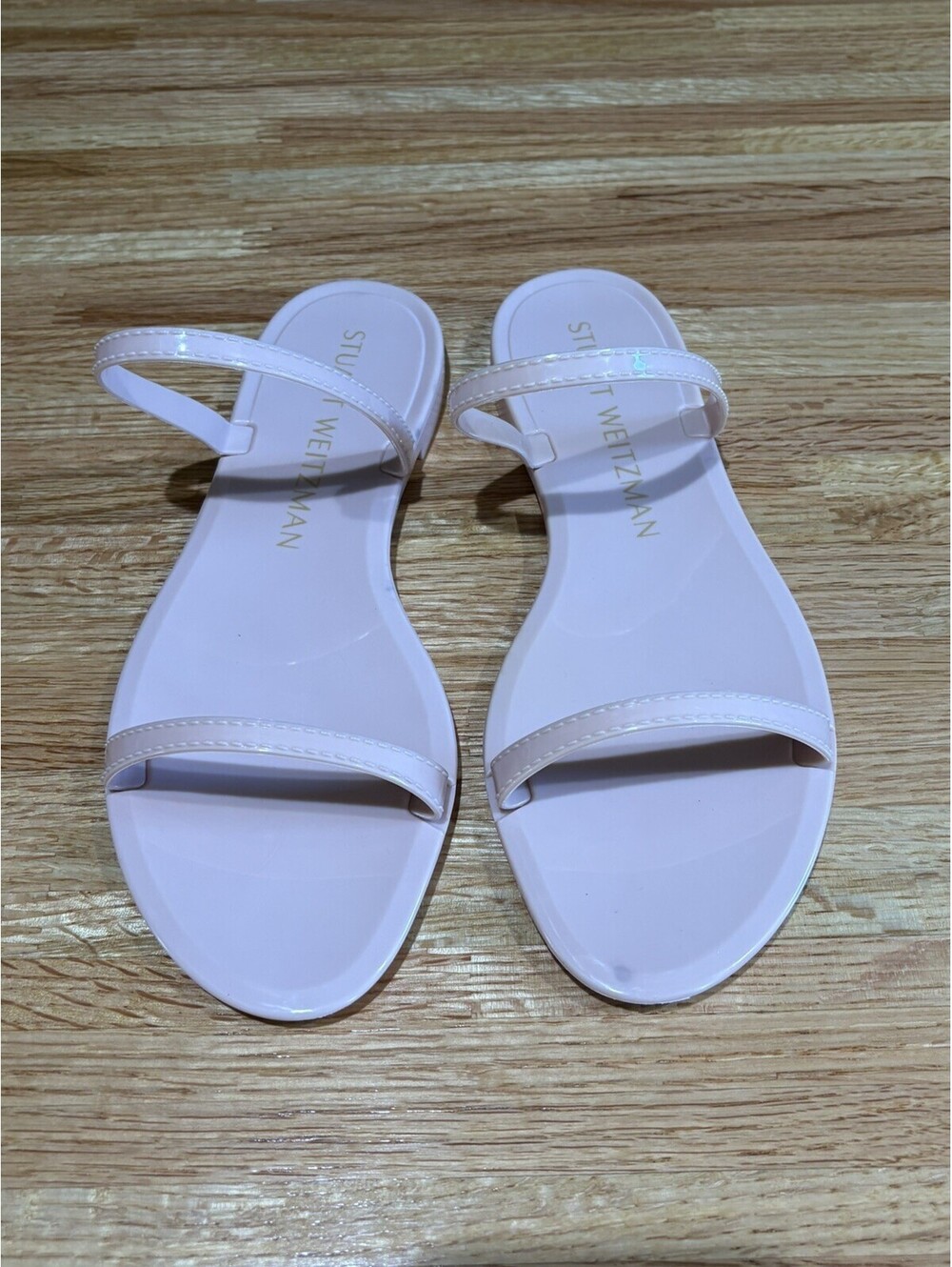 Stuart Weitzman Blush Two Strap Open Toe Jelly Sandals Size 7